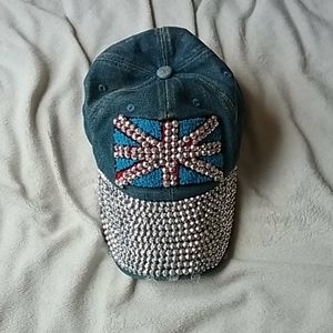 BLING UK Flag jean distressed Hat